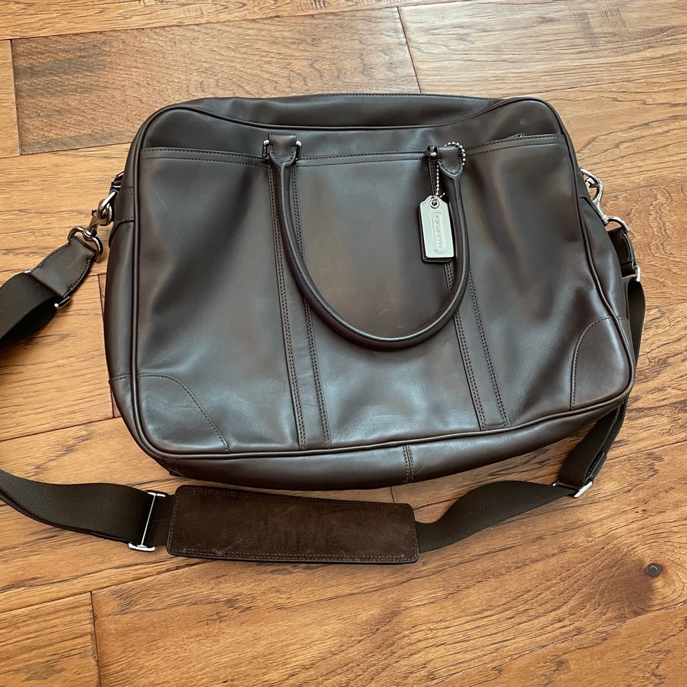 COACH Business Bag Bleecker Leather Slim Brief